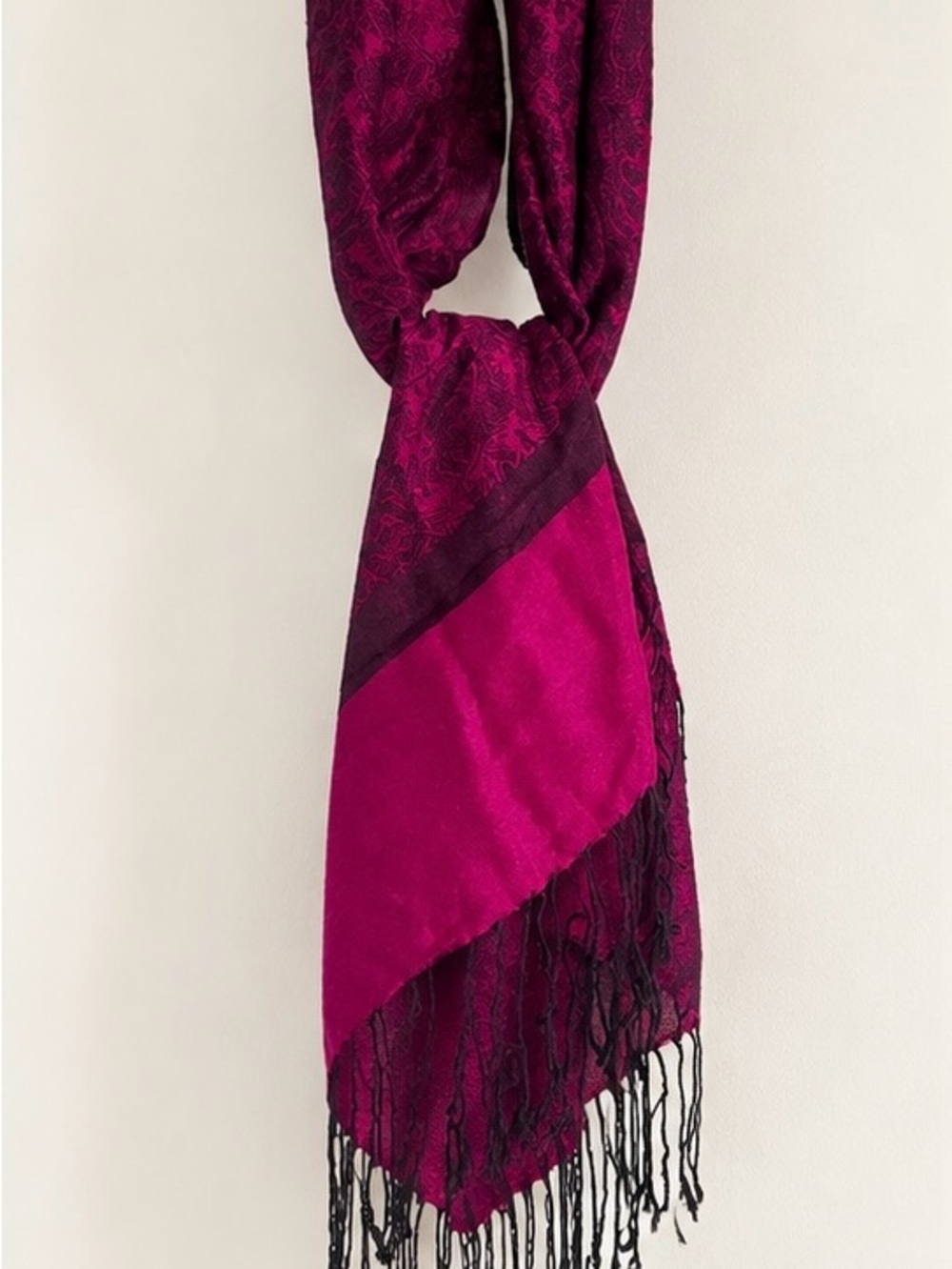 Lux Soft Pink-Purple Fringe Women's Scarf